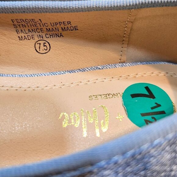 BRAND NEW CHASE & CHLOÉ FERGIE-1 DENIN BALLERINA BOWNOT SLIP-ON FLAT G1 - Picture 11 of 15